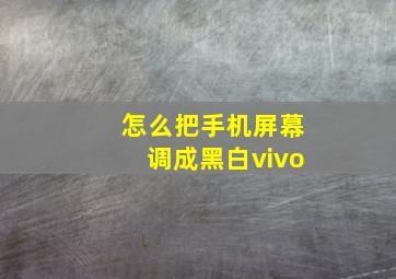 怎么把手机屏幕调成黑白vivo