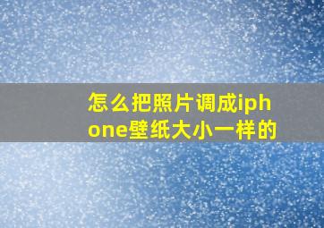 怎么把照片调成iphone壁纸大小一样的