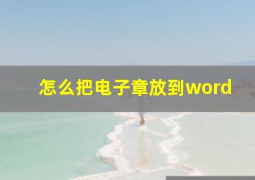 怎么把电子章放到word