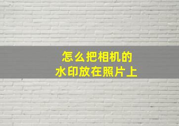 怎么把相机的水印放在照片上