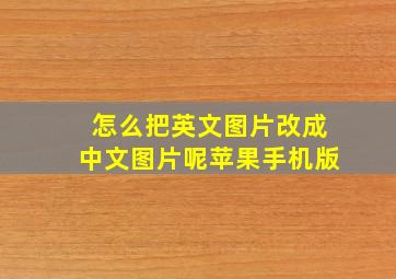 怎么把英文图片改成中文图片呢苹果手机版