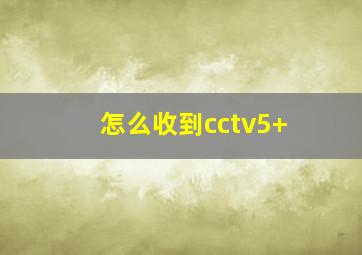 怎么收到cctv5+