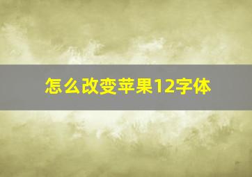 怎么改变苹果12字体