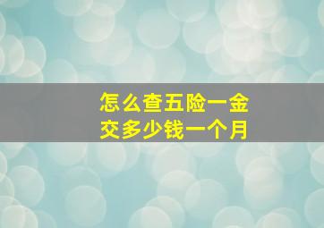 怎么查五险一金交多少钱一个月