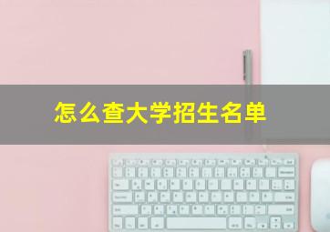 怎么查大学招生名单