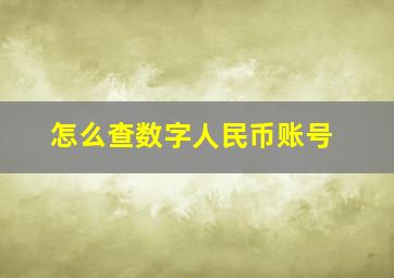 怎么查数字人民币账号