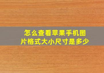 怎么查看苹果手机图片格式大小尺寸是多少