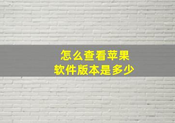 怎么查看苹果软件版本是多少