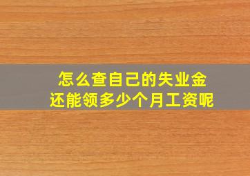 怎么查自己的失业金还能领多少个月工资呢