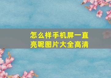 怎么样手机屏一直亮呢图片大全高清