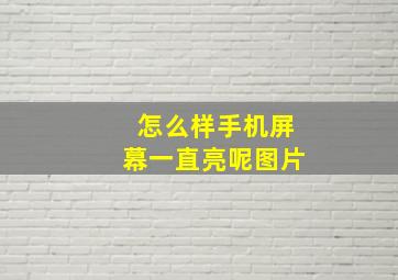 怎么样手机屏幕一直亮呢图片