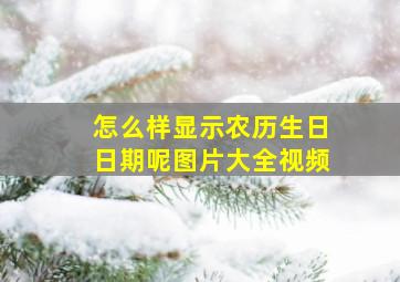 怎么样显示农历生日日期呢图片大全视频