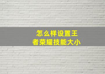 怎么样设置王者荣耀技能大小