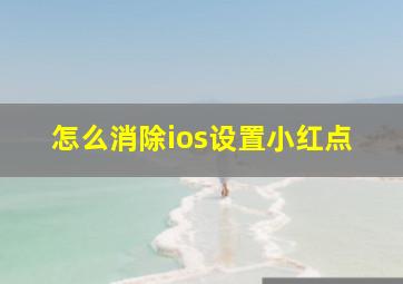 怎么消除ios设置小红点