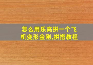 怎么用乐高拼一个飞机变形金刚,拼搭教程