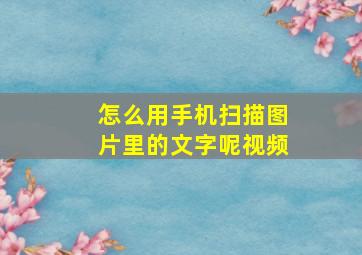 怎么用手机扫描图片里的文字呢视频