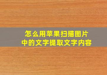 怎么用苹果扫描图片中的文字提取文字内容