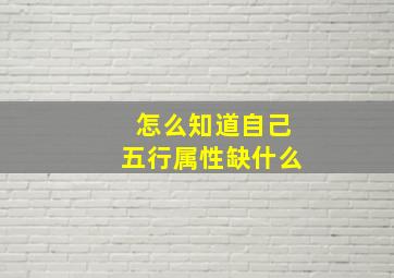 怎么知道自己五行属性缺什么