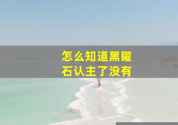 怎么知道黑曜石认主了没有