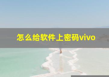 怎么给软件上密码vivo