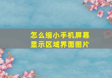 怎么缩小手机屏幕显示区域界面图片