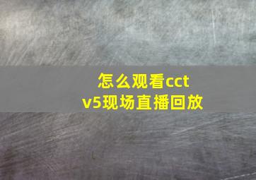 怎么观看cctv5现场直播回放