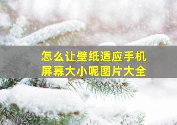 怎么让壁纸适应手机屏幕大小呢图片大全