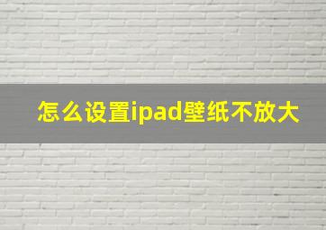 怎么设置ipad壁纸不放大