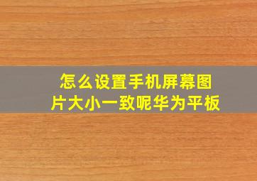 怎么设置手机屏幕图片大小一致呢华为平板