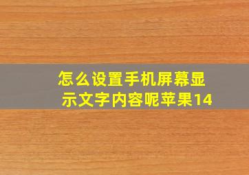 怎么设置手机屏幕显示文字内容呢苹果14