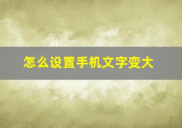 怎么设置手机文字变大