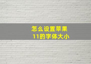 怎么设置苹果11的字体大小