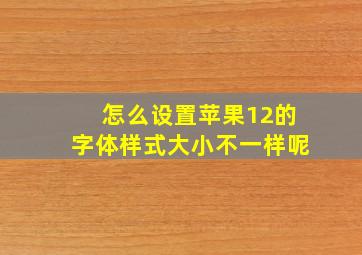 怎么设置苹果12的字体样式大小不一样呢