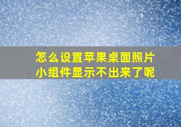 怎么设置苹果桌面照片小组件显示不出来了呢