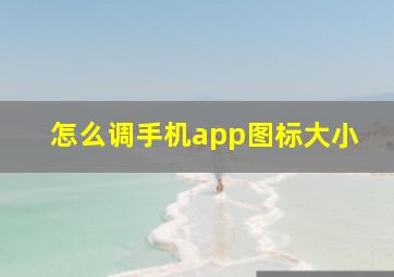 怎么调手机app图标大小