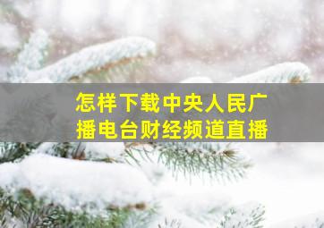 怎样下载中央人民广播电台财经频道直播