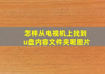 怎样从电视机上找到u盘内容文件夹呢图片