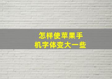 怎样使苹果手机字体变大一些