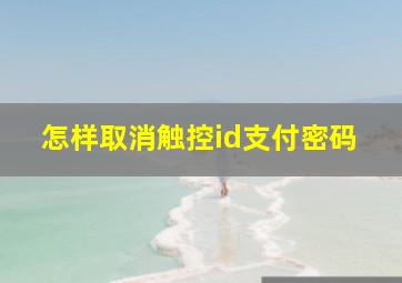 怎样取消触控id支付密码