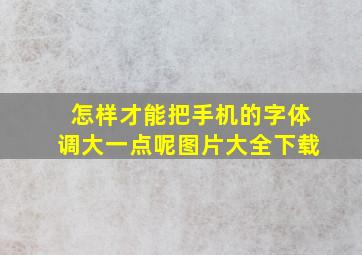 怎样才能把手机的字体调大一点呢图片大全下载