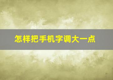 怎样把手机字调大一点