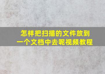 怎样把扫描的文件放到一个文档中去呢视频教程