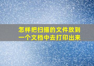 怎样把扫描的文件放到一个文档中去打印出来