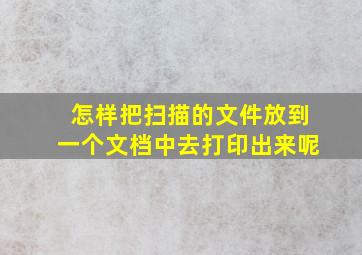 怎样把扫描的文件放到一个文档中去打印出来呢