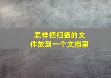 怎样把扫描的文件放到一个文档里