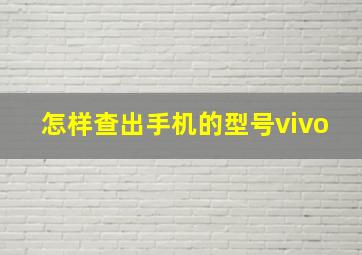 怎样查出手机的型号vivo