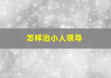 怎样治小人领导