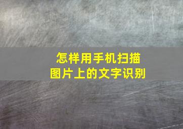 怎样用手机扫描图片上的文字识别