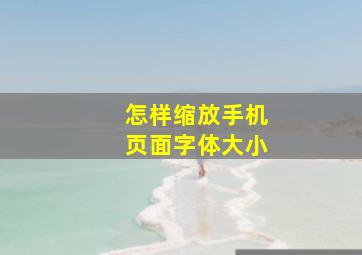 怎样缩放手机页面字体大小