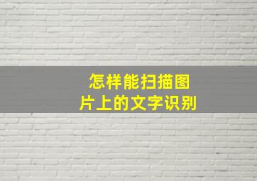 怎样能扫描图片上的文字识别